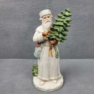 Vintage Enesco Father Christmas Santa Claus‎ Figurine with Tree Holiday Decor